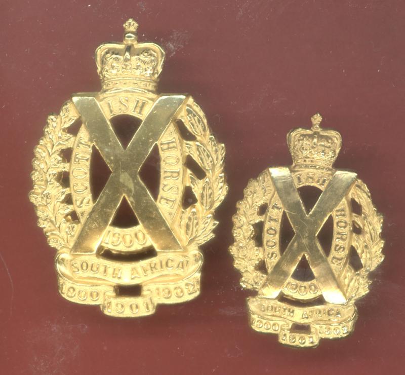 Scottish Horse Yeomanry Officer's cap & collar badges