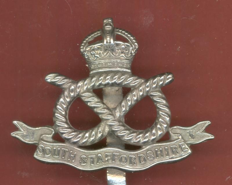 The South Staffordshire Regiment chrome cap badge