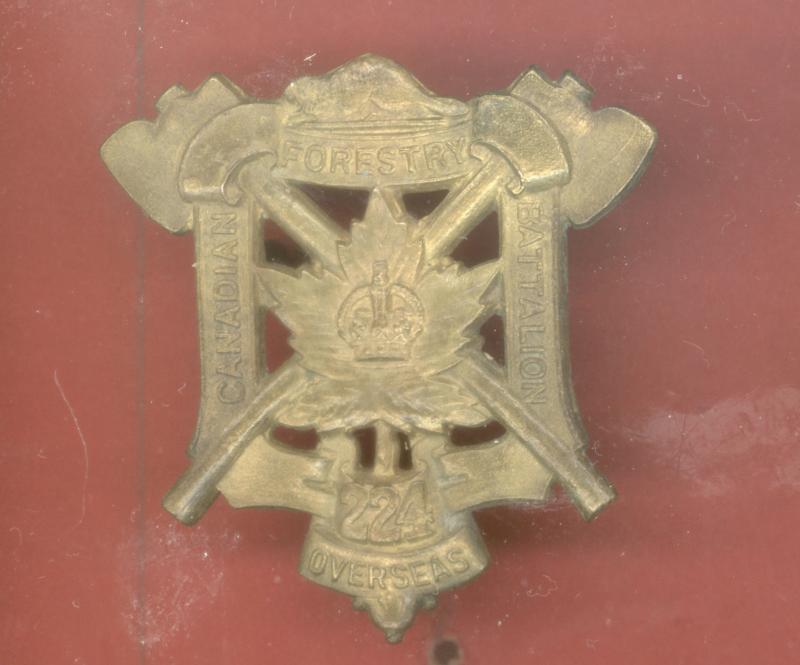 Canadian 224th Forestry Bn. CEF WW1 cap badge