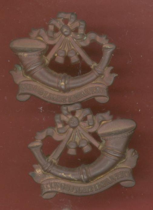 The King's Light Infantry Victorian collar badges