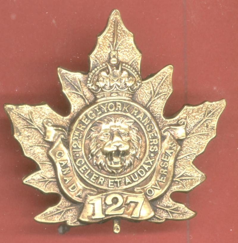 Canadian 127th York County WW1 CEF cap badge