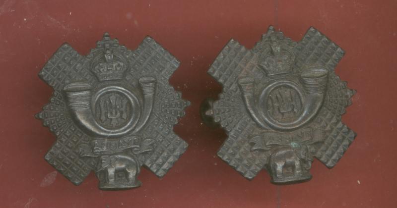 Highland Light Infantry WW1 Officer's OSD collar badges