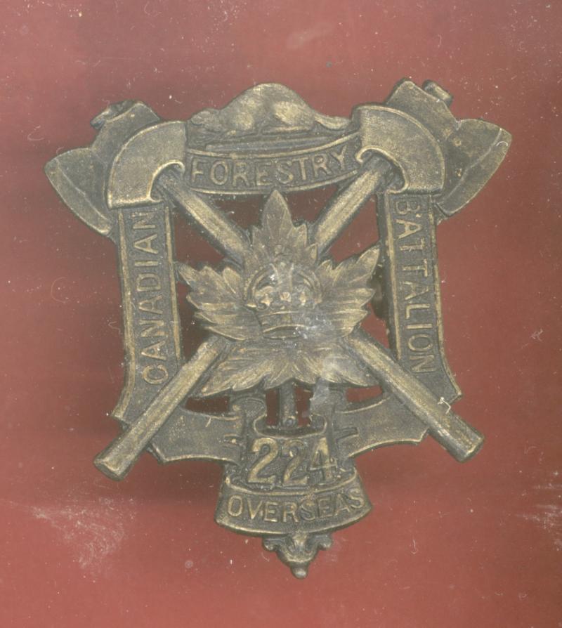 Canadian 224th Forestry Bn. CEF WW1 cap badge