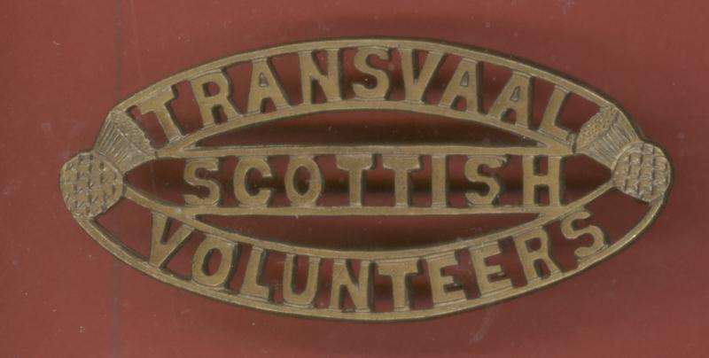 South African Transvaal Scottish Volunteers shoulder title